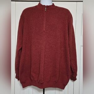 Greg Norman Golf Men's Quarter Zip Long Sleeve Pullover Sweater Rust Red…